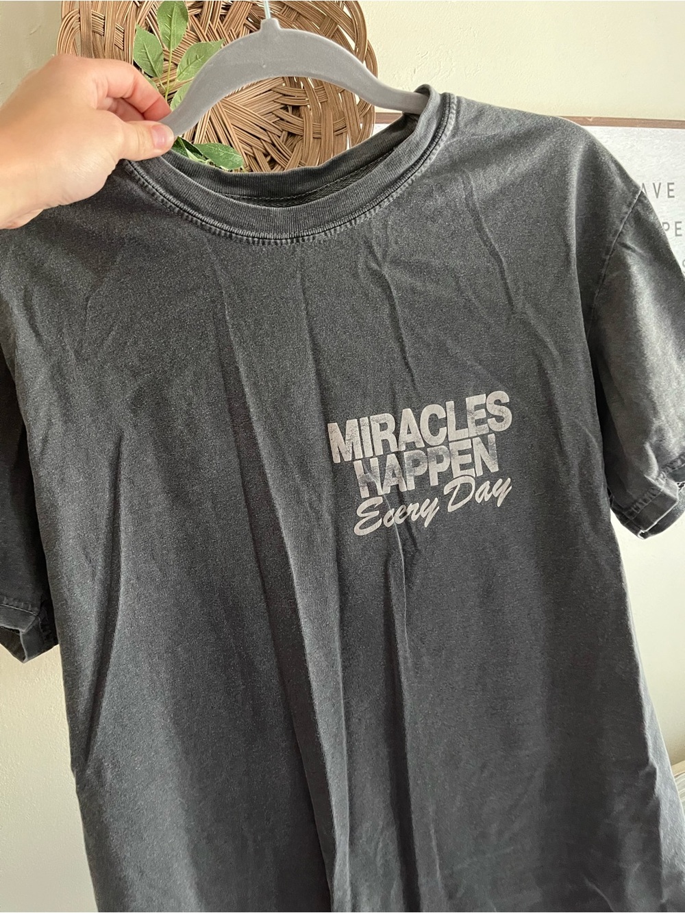 Miracles Happen Every Day Graphic Tee - Black